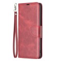 For Xiaomi Redmi 13C Lambskin Texture Pure Color Flip Leather Phone Case(Red)