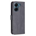 For Xiaomi Redmi 13C Magnetic Buckle Rhombus Texture Leather Phone Case(Black)