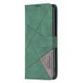 For Xiaomi Redmi 13C Magnetic Buckle Rhombus Texture Leather Phone Case(Green)