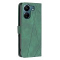 For Xiaomi Redmi 13C Magnetic Buckle Rhombus Texture Leather Phone Case(Green)