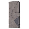 For Xiaomi Redmi K70E Magnetic Buckle Rhombus Texture Leather Phone Case(Grey)