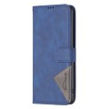 For Xiaomi Redmi Note 13 4G Global Magnetic Buckle Rhombus Texture Leather Phone Case(Blue)