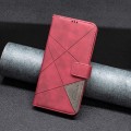 For Xiaomi Redmi A3 Magnetic Buckle Rhombus Texture Leather Phone Case(Red)