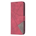 For Xiaomi Redmi A3 Magnetic Buckle Rhombus Texture Leather Phone Case(Red)