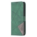 For Xiaomi Poco M6 Pro 4G Magnetic Buckle Rhombus Texture Leather Phone Case(Green)