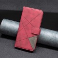 For Xiaomi Poco M6 Pro 4G Magnetic Buckle Rhombus Texture Leather Phone Case(Red)