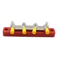 CP-3118 150A 12-48V RV Yacht Single-row 2-way Busbar with 4pcs Terminals(Red)