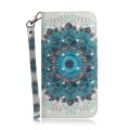 For Samsung Galaxy A04e / F04 / M04 3D Colored Horizontal Flip Leather Phone Case(Peacock Wreath)