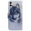 For Samsung Galaxy A04e / F04 / M04 Coloured Drawing Flip Leather Phone Case(White Wolf)