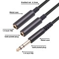 3718 6.35mm Male to Dual Female 1/4 TRS Stereo Audio Cable, Length: 30cm