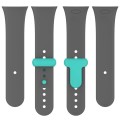 For Redmi Watch 3 Nail Button Silicone Watch Band(Dark Gray+Cyan)