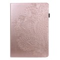 For Samsung Galaxy Tab S5e Peacock Embossed Pattern Leather Tablet Case(Rose Gold)