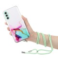 For Samsung Galaxy A05s Hollow Marble Pattern TPU Phone Case with Neck Strap Rope(Green)