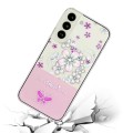 For Samsung Galaxy S23+ 5G Bronzing Butterfly Flower TPU Phone Case(Cherry Blossoms)
