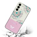 For Samsung Galaxy S23+ 5G Bronzing Butterfly Flower TPU Phone Case(Peacock Flower)