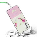 For Samsung Galaxy A54 5G Bronzing Butterfly Flower TPU Phone Case with Lanyard(Rose Heart)