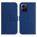 For Xiaomi Redmi Note 12 4G Global Skin Feel Sun Flower Embossed Flip Leather Phone Case with Lanyar