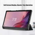 For Lenovo Tab M9 TB-310FU 3-folding Leather Smart Tablet Case(Black)