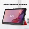 For Lenovo Tab M9 TB-310FU 3-folding Leather Smart Tablet Case(Red)