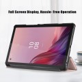 For Lenovo Tab M9 TB-310FU 3-folding Leather Smart Tablet Case(Rose Gold)