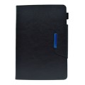 For 8 inch Suede Cross Texture Magnetic Clasp Leather Tablet Case(Black)
