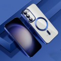 For Samsung Galaxy S23+ 5G CD Texture Plating TPU MagSafe Phone Case with Lens Film(Royal Blue)
