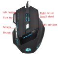 HXSJ A868 7-Keys Colorful Luminous Wired Mouse with Fire Button