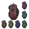 HXSJ A874 7-keys Flowing Water Crack Colorful Luminous Wired Gaming Mouse