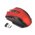 6-keys 2.4G 1600DPI Three-speed Adjustable Wireless Office Mouse(Red)
