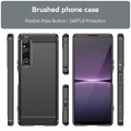 For Sony Xperia 1 V Brushed Texture Carbon Fiber TPU Phone Case(Black)