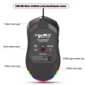 HXSJ X300 7200DPI RGB Backlight Interchangeable Back Cover Hole Gaming Wired Mouse(White)