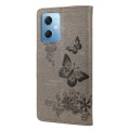 For Xiaomi Redmi Note 12 Pro 5G Global Butterfly Embossed Horizontal Flip Leather Phone Case(Grey)