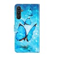 For Samsung Galaxy A34 5G 3D Painting Pattern TPU + PU Leather Phone Case(Three Butterflies)