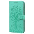 For Samsung Galaxy S23+ 5G Tree & Deer Pattern Pressed Printing Horizontal Flip Leather Phone Case(G
