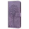 For Samsung Galaxy S23+ 5G Tree & Deer Pattern Pressed Printing Horizontal Flip Leather Phone Case(P