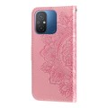 For Xiaomi Redmi 11A 4G/12C 7-petal Flowers Embossing Leather Phone Case(Rose Gold)