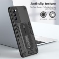 For Tecno Camon 18 / 18T Variety Brave Armor Finger Loop Holder Phone Case(Black)