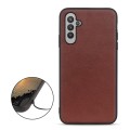 For Samsung Galaxy A24 Lambskin Texture Genuine Leather Phone Case(Brown)