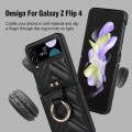 For Samsung Galaxy Z Flip4 V-shaped Folding Protective Phone Case with Folding Ring(Black)
