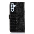 For Samsung Galaxy M14 5G Crocodile Top Layer Cowhide Leather Phone Case(Black)