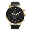 For Fossil Hybrid Smartwatch HR Oil Wax Genuine Leather Watch Band(Black)