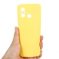 For Xiaomi Redmi 12C / 11A / Poco C55 Pure Color Liquid Silicone Shockproof Phone Case(Yellow)