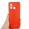 For Xiaomi Redmi 12C / 11A / Poco C55 Pure Color Liquid Silicone Shockproof Phone Case(Red)