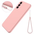 For Samsung Galaxy A14 4G Pure Color Liquid Silicone Shockproof Phone Case (Pink)