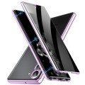 For Samsung Galaxy S23+ 5G Privacy Full Cover Magnetic Metal Tempered Glass Phone Case(Purple)