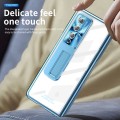 For Samsung Galaxy Z Fold4 5G Magnetic Hinges Plating Phone Case with Holder(Blue)