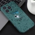 For iPhone 12 Pro Astronaut Pattern Silicone Straight Edge Phone Case(Lovely Astronaut-Green)