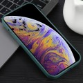 For iPhone XS Max Astronaut Pattern Silicone Straight Edge Phone Case(Lovely Astronaut-Green)