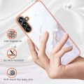 For Samsung Galaxy A34 5G Electroplating Marble IMD TPU Phone Case(White 006)