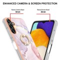 For Samsung Galaxy A54 5G Electroplating Marble IMD TPU Phone Case with Ring Holder(Rose Gold 005)